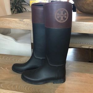 Tory Burch Black Rainboots
